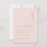 Minimalistisk neutral rosbröllop RSVP-kort