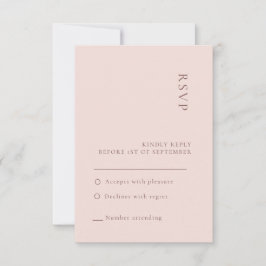 Minimalistisk neutral rosbröllop RSVP-kort Inbjudningar