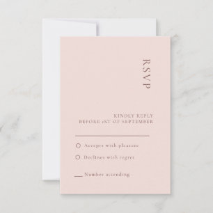 Minimalistisk neutral rosbröllop RSVP-kort Inbjudningar