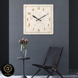 Minimalistisk Neutral Väggur med Vildblomma-design