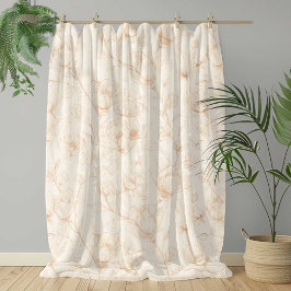 Minimalistisk Neutral Vildblomma Fleecefilt