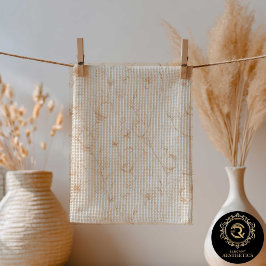 Minimalistisk Neutral Vildblomma Kökshandduk