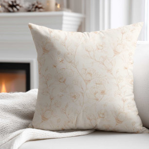 Minimalistisk Neutral Vildblomma Kudde
