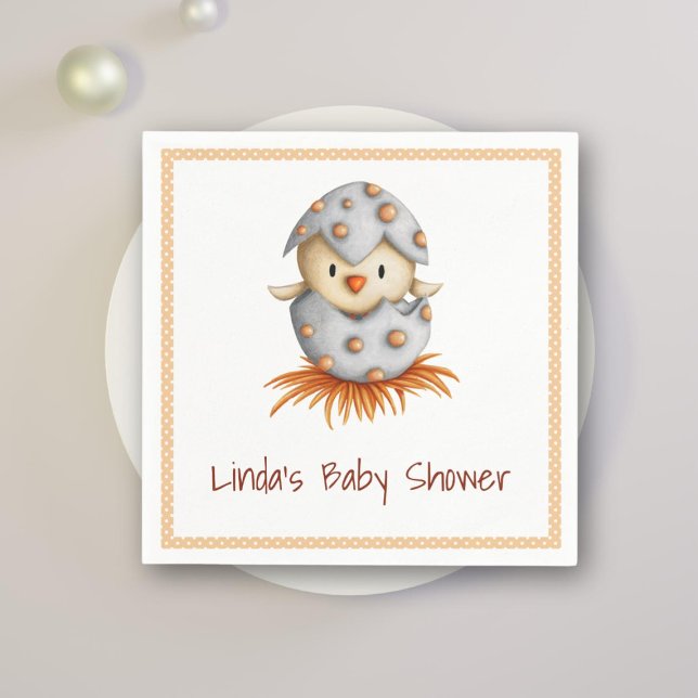 Minimalistisk Neutralt Baby Bird Hatching Baby Sho Pappersservett (Skapare uppladdad)