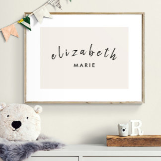 Minimalistisk Neutralt för utskrift av eget namn Poster