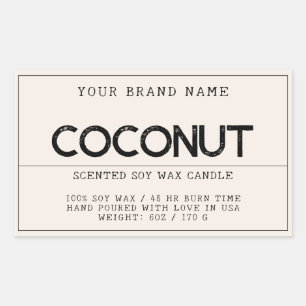 Minimalistisk neutralt, modern elegant-ljusprodukt rektangulärt klistermärke