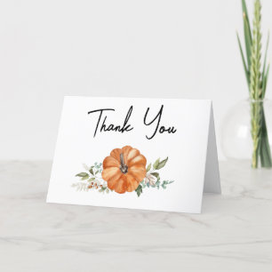 Minimalistisk Neutralt Pumpkin Baby Shower Tack Kort