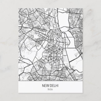 minimalistisk New Delhi Indien Vykort