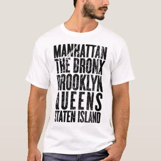 Minimalistisk New York City Boroughs Typography Ka T Shirt