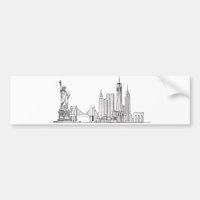 Minimalistisk New York City Skyline Linjekonst