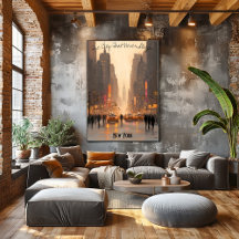 Minimalistisk New York Skyline Affisch – Mjuka Nya