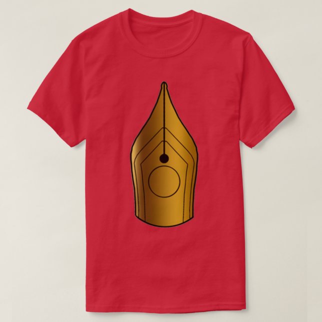 Minimalistisk nib-penna från guld t shirt (Design framsida)