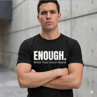 Minimalistisk NOK Gör Din Röst Hörd Typografi T Shirt
