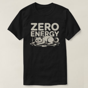 Minimalistisk Noll Energi Kattdesign T Shirt