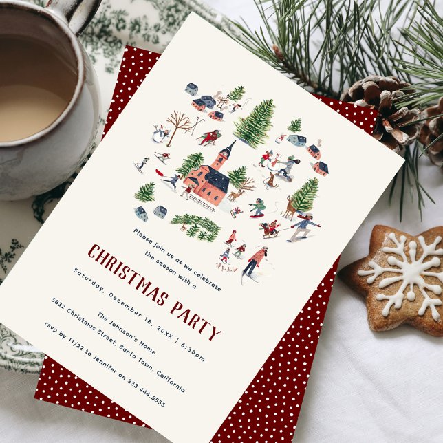 Minimalistisk nordisk julfestinbjudan julkort (Minimalistic Nordic Christmas Party Invitation)