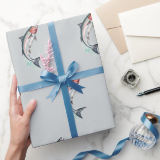 Minimalistisk nordisk lax presentpappersrulle presentpapper