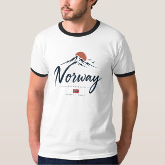 Minimalistisk Norge Flagga Berg  T Shirt