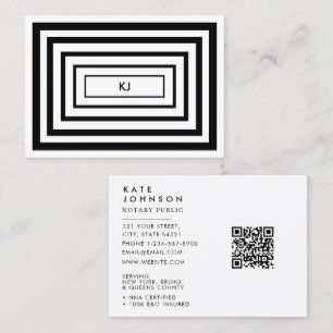 Minimalistisk notarius Signing Agent Black White-L Visitkort