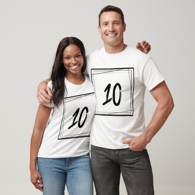 Minimalistisk Nummer 10 T Shirt (Unisex)