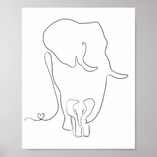Minimalistisk Nursery Wall i Mor och Baby Poster