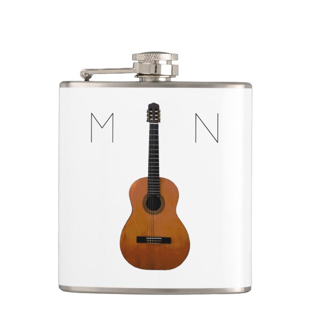 Minimalistisk nutida akustisk gitarmonogram fickplunta (Framsidan)