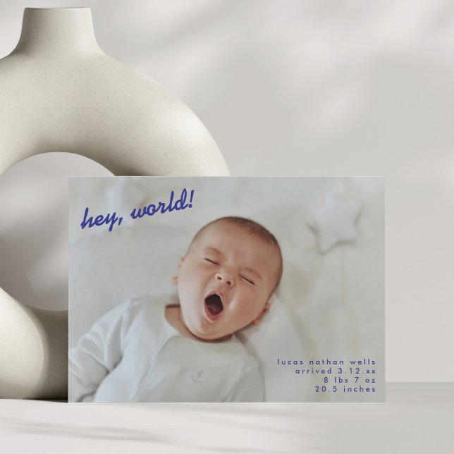 Minimalistisk Ny Bebis Foto Nyfödd Hej Födelse Meddelande (Skapare uppladdad)