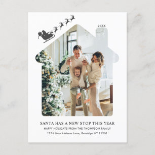 Minimalistisk ny hemfoto Santa Sleigh-Flytta Helg Vykort