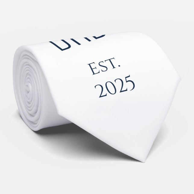 Minimalistisk ny pappa - enkel blå typografi slips (Rullad)