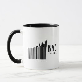 Minimalistisk NYC-streckkod Himmelslinje Design Mugg