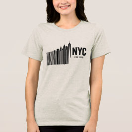 Minimalistisk NYC-streckkod Himmelslinje Design T Shirt