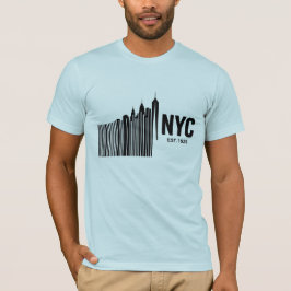Minimalistisk NYC-streckkod Himmelslinje Design T Shirt