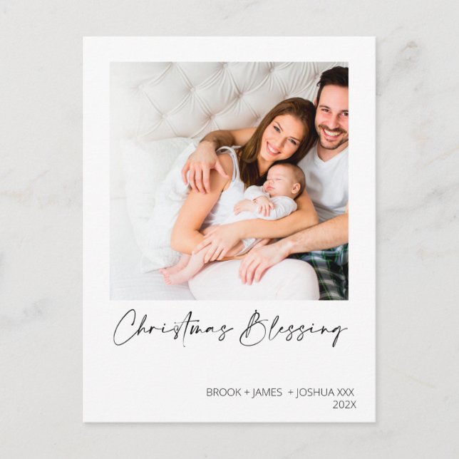 Minimalistisk nyfödd jultomte - jul vykort (Framsida)