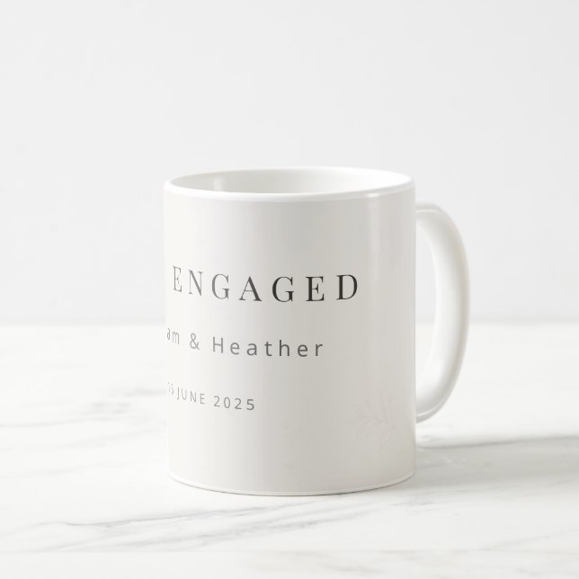 Minimalistisk Nyligen Förlovad Mugg | Modern  (Framsida höger)
