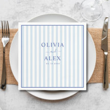 Minimalistisk och Chic Blå Fransk Personlig Bröllo