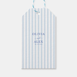 Minimalistisk och Chic Blå Fransk Personlig Bröllo Presentetikett