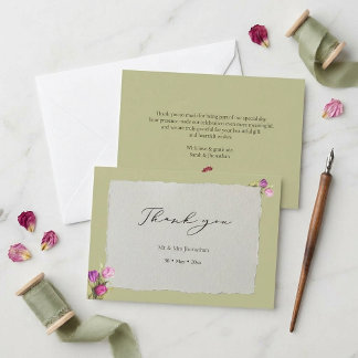 Minimalistisk och Chic Blomstereffekt i Salvia Grö Tack Kort