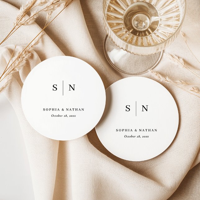 Minimalistisk och Chic | Bröllop Underlägg Papper Rund (Skapare uppladdad)