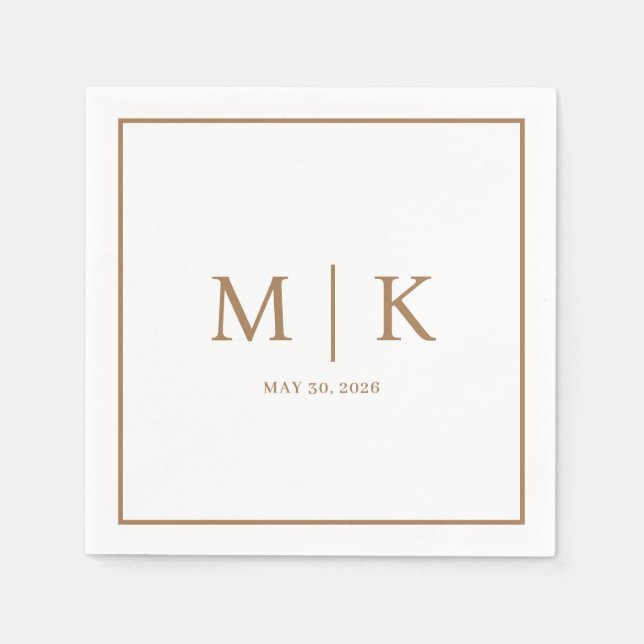 Minimalistisk och Chic | Bröllopsservetter Pappersservett (Framsidan)