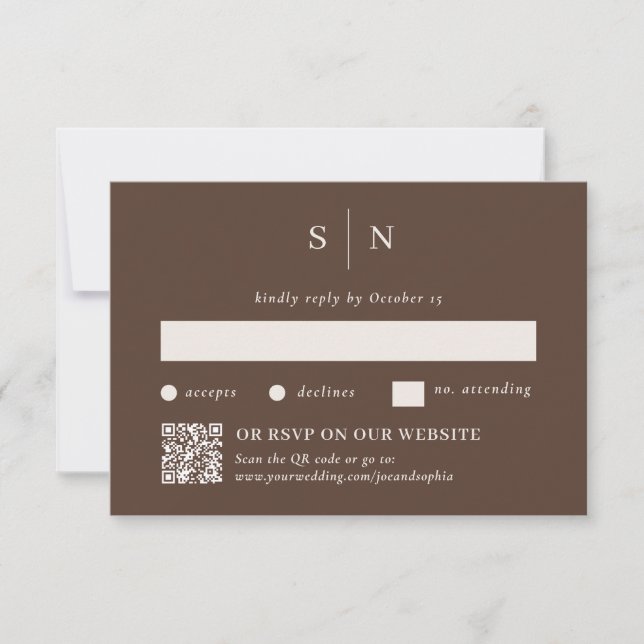 Minimalistisk och Chic Brun | Traditionell och QR- OSA Kort (Framsida)