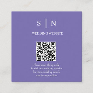 Minimalistisk och Chic Lila och Vit QR-kod Tilläggskort
