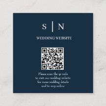 Minimalistisk och Chic | Marinblå och Vita QR-kod