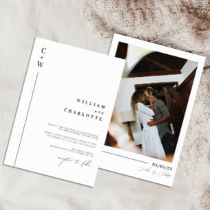 Minimalistisk och Chic Monogram Bröllop Inbjudningar