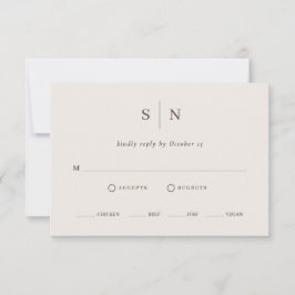 Minimalistisk och Chic | Neutralt varmvitt måltids OSA Kort