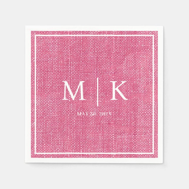 Minimalistisk och Chic | Rosa Denim Tyg Bröllop  Pappersservett (Framsidan)