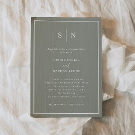 Minimalistisk och Chic | Salvia Grön Övningsmiddag Inbjudningar