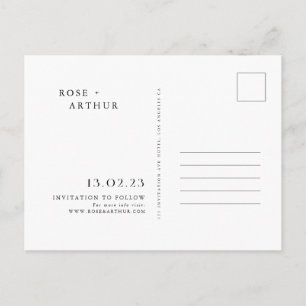 Minimalistisk och chic Save The Date-inbjudan Inbjudan Vykort
