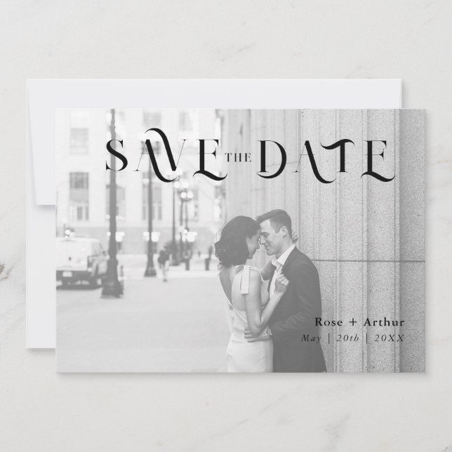 Minimalistisk och chic Save The Date-kort Inbjudningar (Framsida)