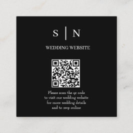 Minimalistisk och Chic | Svart och Vit QR-kod Tilläggskort