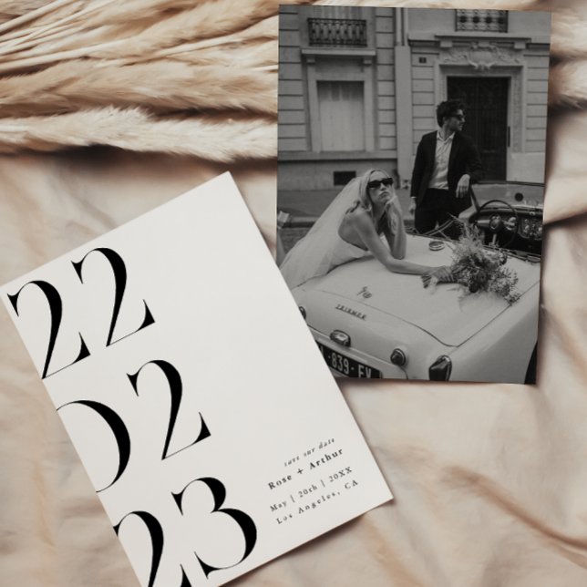 Minimalistisk och chic svart och vit Save the date Inbjudningar (Skapare uppladdad)