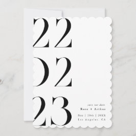 Minimalistisk och chic svart och vit Save the date Inbjudningar